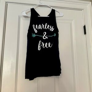 Justice Black Tank Top - Fearless & Free